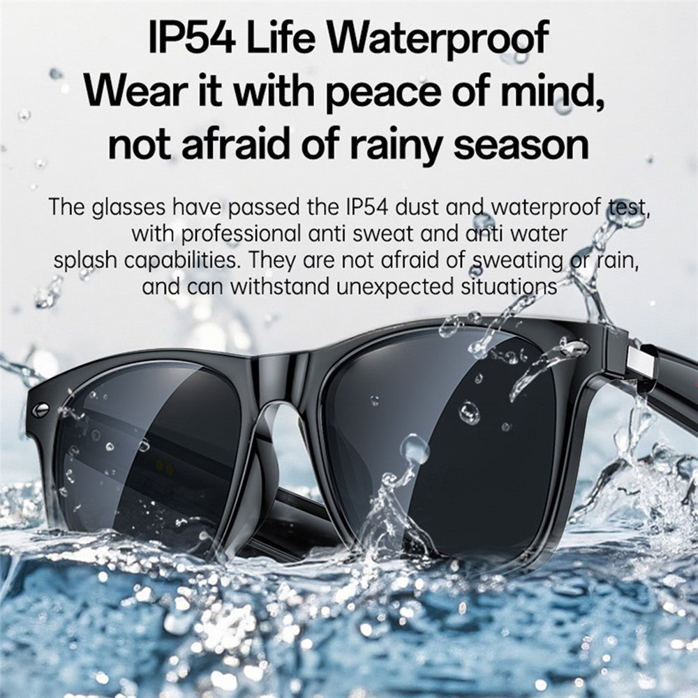 Smart Glasses - YESIDO IO35 Smart Music Sunglasses Bluetooth-Compatible Wireless IP54 Waterproof Hands-Free Calling Eyewear