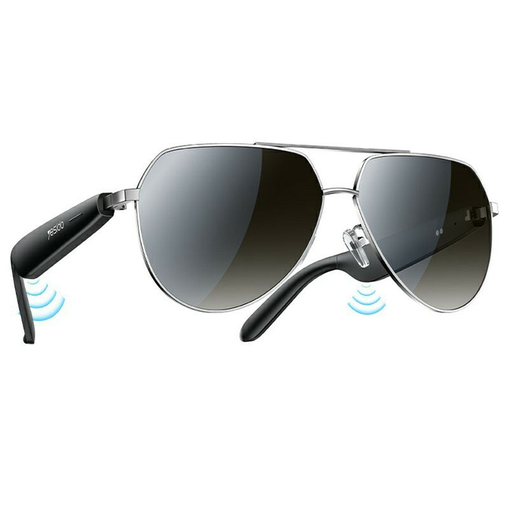 Smart Glasses - YESIDO IO44 Smart Audio Glasses Bluetooth Compatible 5.4 Open-Ear Headphones / Polarized Sunglasses with Microphone for Travel / Business