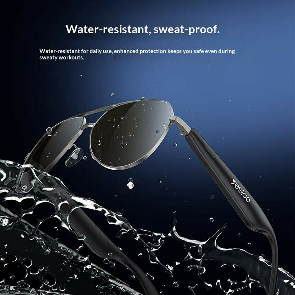 Smart Glasses - YESIDO IO44 Smart Audio Glasses Bluetooth Compatible 5.4 Open-Ear Headphones / Polarized Sunglasses with Microphone for Travel / Business