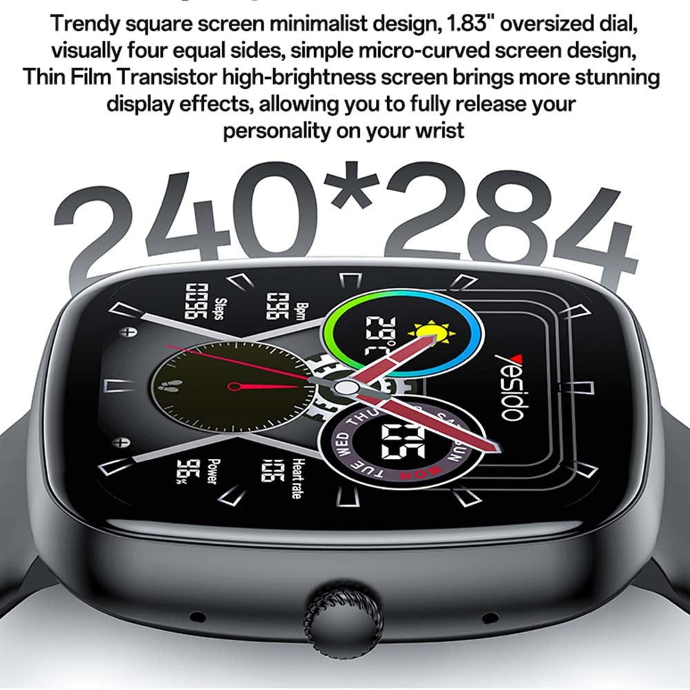 Smart Watch - YESIDO IO22 Bluetooth Compatible Smartwatch with Call Function Health Monitor IP67 Waterproof Sports Bracelet