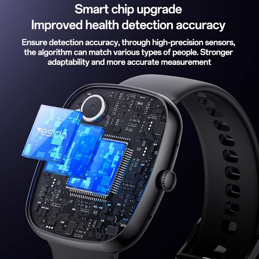 Smart Watch - YESIDO IO22 Bluetooth Compatible Smartwatch with Call Function Health Monitor IP67 Waterproof Sports Bracelet