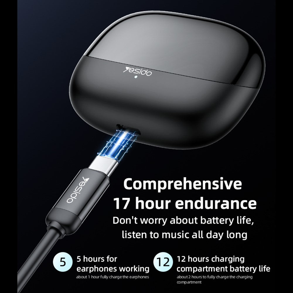Ear Buds - YESIDO TWS26 BT5.3 Private Model Patent In Ear Style Physical Noise Reduction Tws Music Wireless Earphones