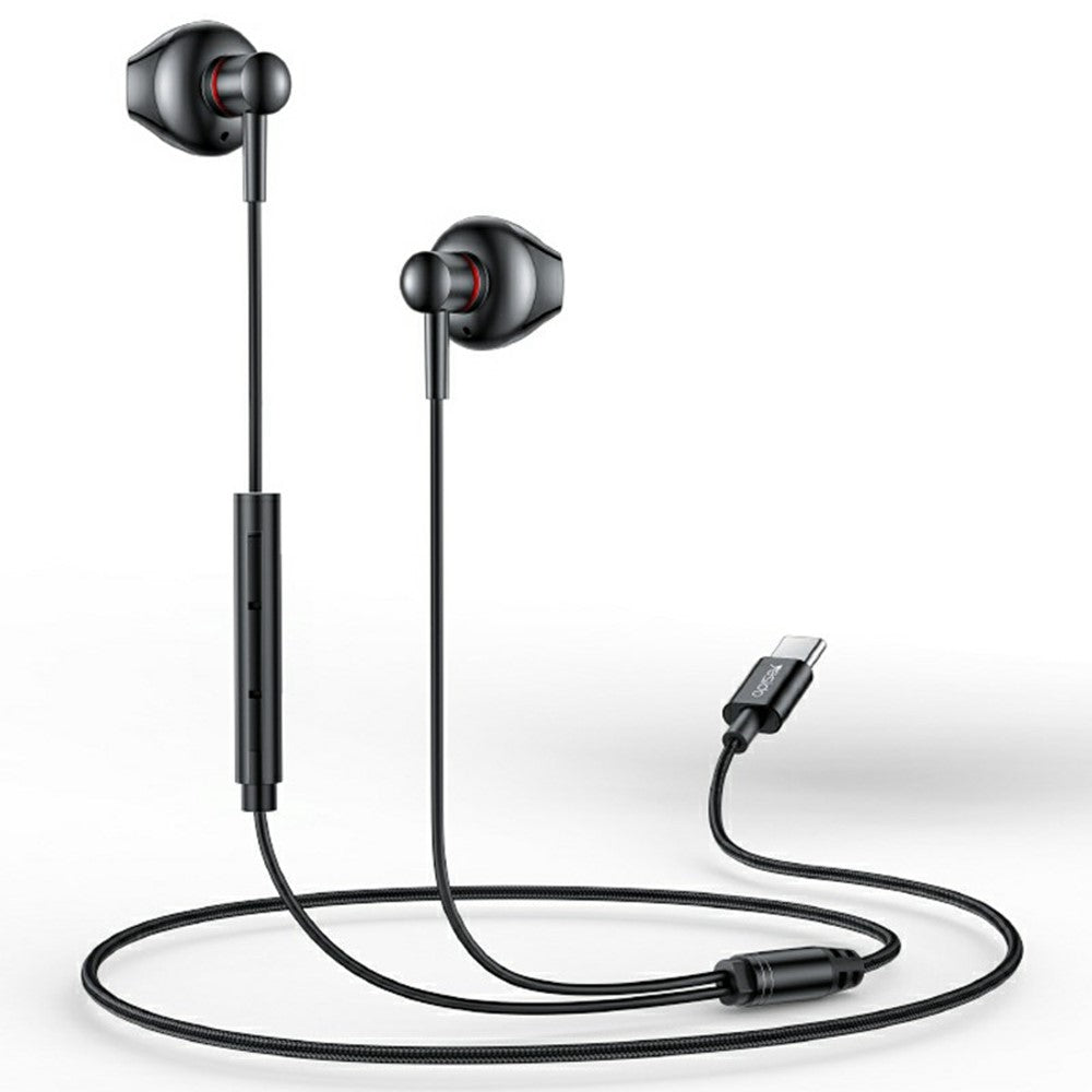 Heavy Bass - YESIDO YH49 Digital Headphones with Type-C Input, Lossless Sound, Wired Headphones for Desktop/Notebook/Tablet/Mobile Phone