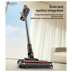 Cordless Vacuum - YESIDO EC32 Handheld Cordless Vacuum Cleaner 12000Pa Suction 12000mAh Multifunction Cleaning Dust Removal Tool for Home Car