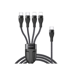 4 in 1 Cable - YESIDO CA111 4 in 1 USB to 2 TC+ 2 IP Nylon Braided Wire Mobile Phone Charger Data Cable