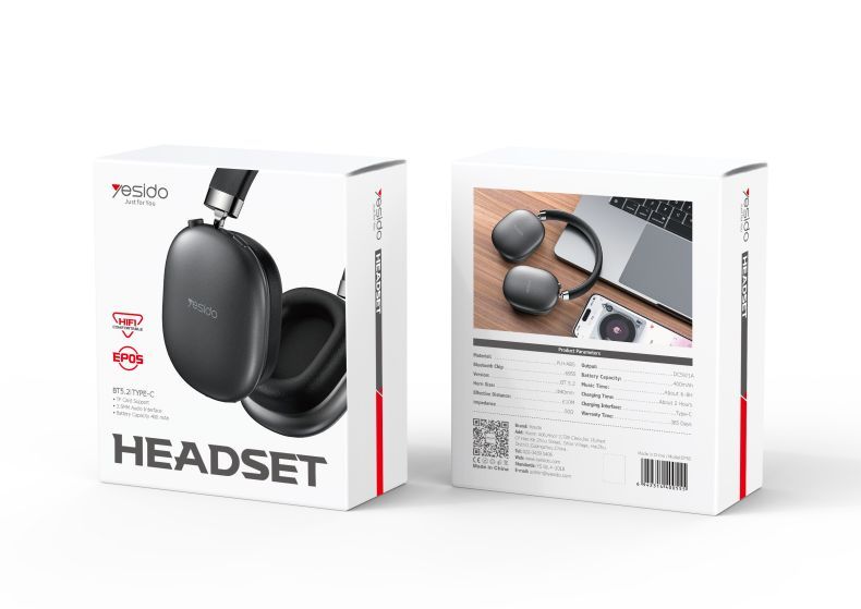 Ear Buds - YESIDO EP05 Ultra-long Life Battery Wireless BT5.2 Lightweight Design Noise Reduction Bluetooth Headset