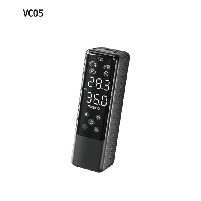 Inflator Pump - YESIDO VC05 Fast Inflation Portable Precise Air Replenishment Intelligent Digital Displaycar Inflation Pump