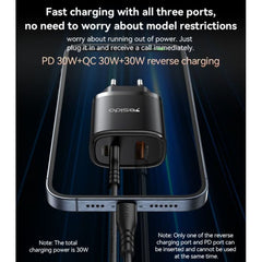 Quick Charger - YC52 PC Fireproof Shell Multi-charging With One Data Cable 30W Three Ports Fast Charging EU Charger