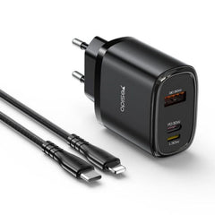 Quick Charger - YC52 PC Fireproof Shell Multi-charging With One Data Cable 30W Three Ports Fast Charging EU Charger