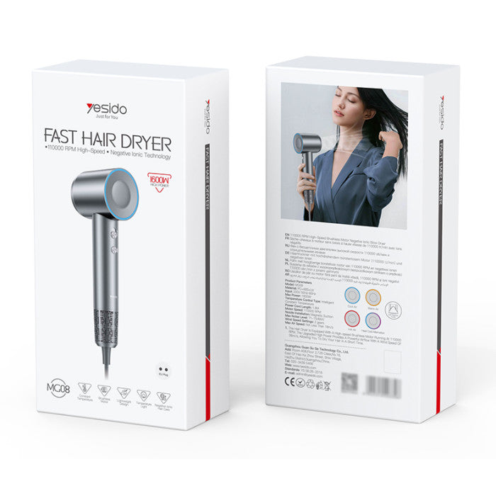 Fast Hair Dryer - YESIDO MG08 Negative Lon Conditioning Eight Blow-dry Modes Fast And Quick Drying Hair Dryer