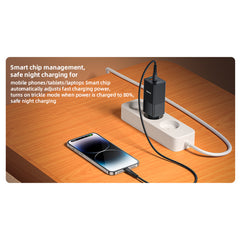 Gan Charger - YC73 65W Fast Charging USB & Type-C Dual Ports PC Fireproof GaN European Specification Charger