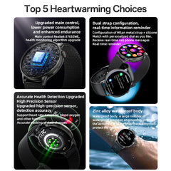 Smart Watch - YESIDO IO28 HD Calling Zinc Alloy Proof Body Health Detection Dual Strap Configuration BT Smart Call Watch