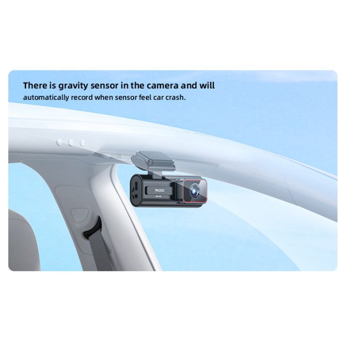 Car Dash Cam - YESIDO KM21 1K High Clear Camera 145 Degree Range Built-in With 1.47" Screen Front way Car Driving Recorder