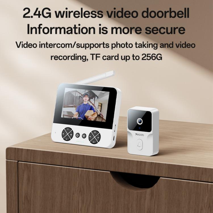 Video Doorbell - Yesido KM27 4.3 inch TFT Screen 2.4G Wireless Video Intercom Doorbell