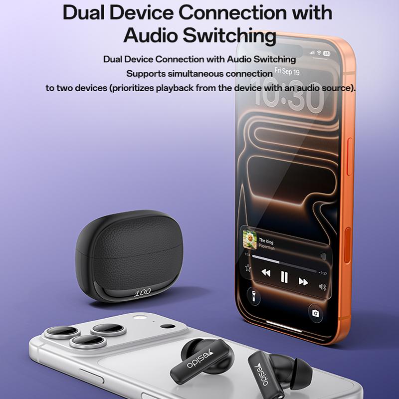 Ear Buds - YESIDO TWS40 Quad-Microphone ANC+ENC Noise Reduction TWS Bluetooth Earphone