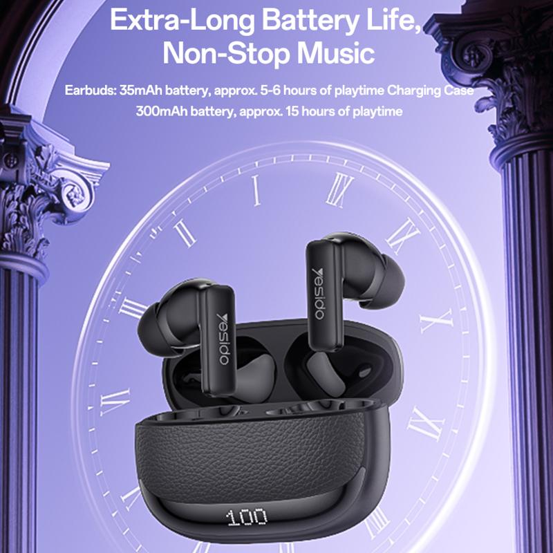 Ear Buds - YESIDO TWS40 Quad-Microphone ANC+ENC Noise Reduction TWS Bluetooth Earphone