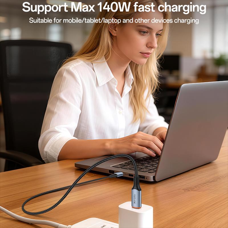 Multi Protocol Cable - YESIDO CA212 140W Type-C to Type-C Super Fast Charging Data Cable, Length: 1.2m