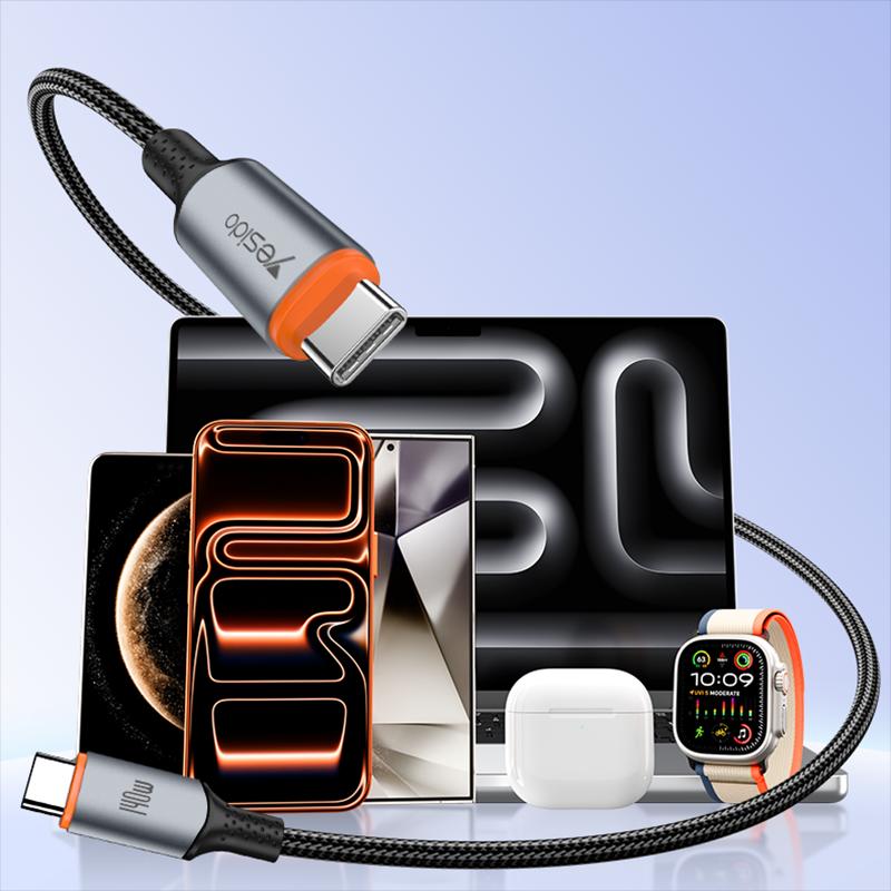 Multi Protocol Cable - YESIDO CA212 140W Type-C to Type-C Super Fast Charging Data Cable, Length: 1.2m