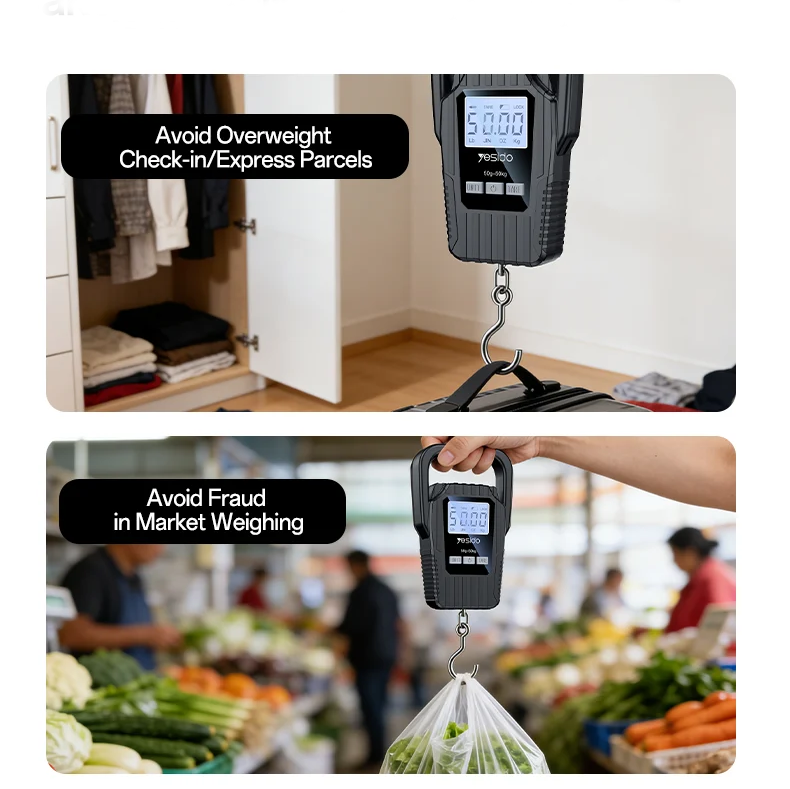 Digital Luggage Scale - Yesido MG44 Portable Digital Luggage Scale (50KG)