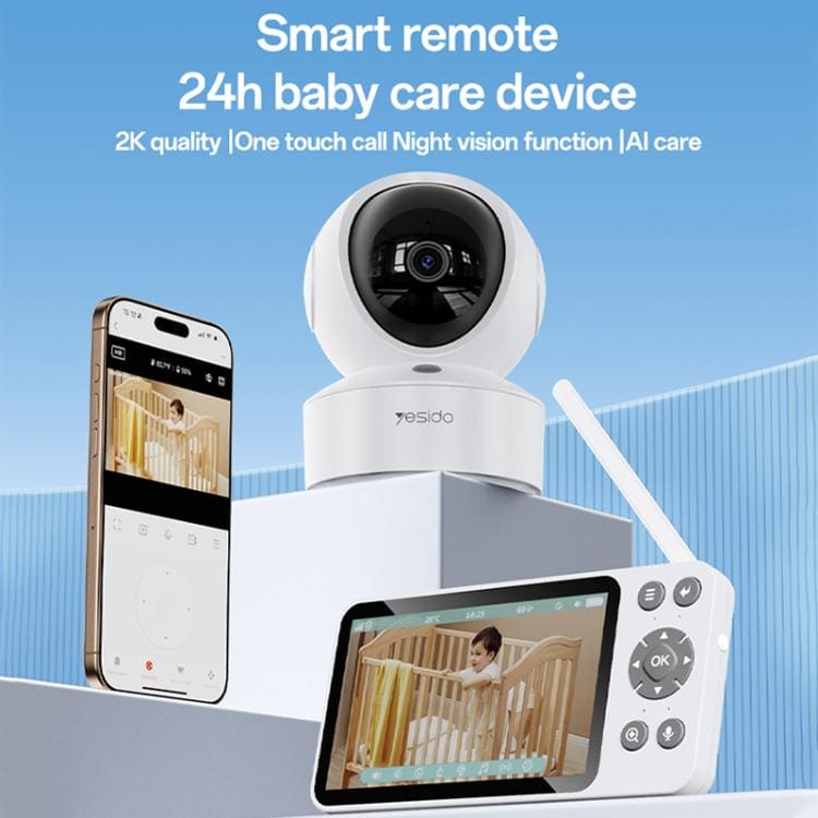 Baby Monitor - YESIDO KM28 Baby Monitor Camera 2.4G+WiFi 1080P HD Video Camera with Night Vision