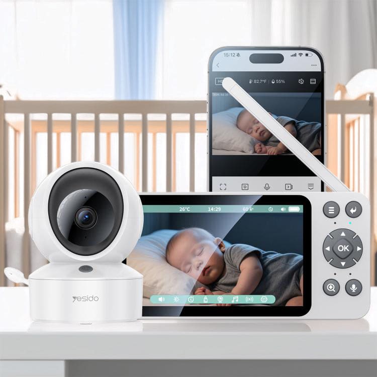 Baby Monitor - YESIDO KM28 Baby Monitor Camera 2.4G+WiFi 1080P HD Video Camera with Night Vision